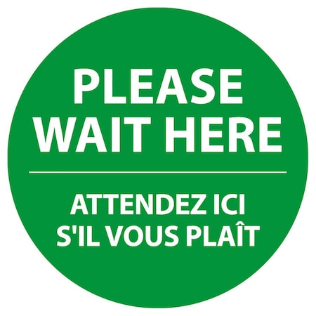 Identity Group Please Wait Here - Bilingual, Green, 15" 8471GR